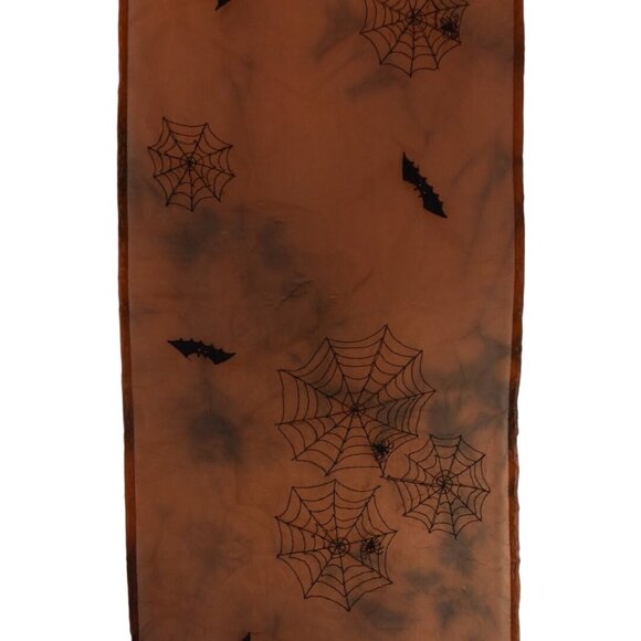 Golden Holidays Table Runner Spider Web Bats Halloween - Picture 4 of 6